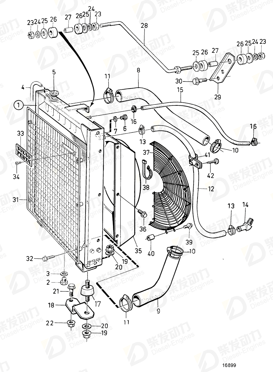 volvo penta Fan shroud 3829665 Drawing volvo penta Fan shroud 3829665 Drawing